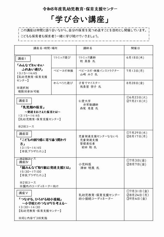 学び合い講座内容